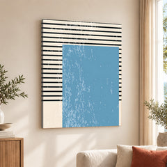 Black & Blue Abtract Art Over White Background | Abstract Office Artwork #00362