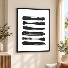 Black & White Abtract Art Over White Background | Abstract Office Artwork #00364