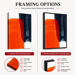 Orange & Black Abtract Art Over White Background | Abstract Office Artwork #00369