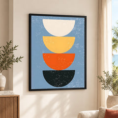 Colorful Abtract Art Over Blue Background | Abstract Office Artwork #00372