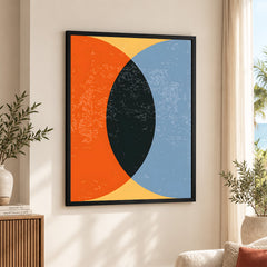 Colorful Abtract Art Over Gold Background | Abstract Office Artwork #00373