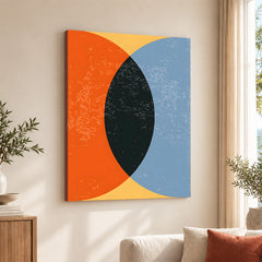 Colorful Abtract Art Over Gold Background | Abstract Office Artwork #00373
