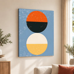 Colorful Abtract Art Over Blue Background | Abstract Office Artwork #00374