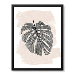 Black Floral Art With Beige Color Over White Background | Abstract Floral Artwork #00375