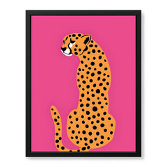 Leopard Abstract Art Over Pink Background | Abstract Animal Artwork #00379