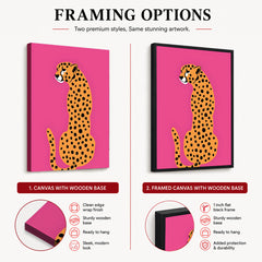 Leopard Abstract Art Over Pink Background | Abstract Animal Artwork #00379