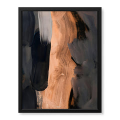 Black & Brown Abstract Art Paint Strokes | Abstract Office Artwork #00391