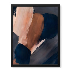 Black & Brown Abstract Art Paint Strokes | Abstract Office Artwork #00392