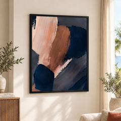 Black & Brown Abstract Art Paint Strokes | Abstract Office Artwork #00392