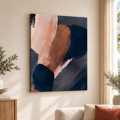 Black & Brown Abstract Art Paint Strokes | Abstract Office Artwork #00392