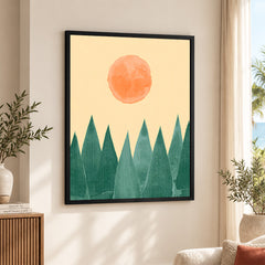 Beautiful Abstract Portrait Of Grass & Sun Art | Abstract Floral Artwork #00393