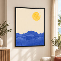 Beautiful Abstract Portrait Of Blue Mountains Art | Abstract Nature Artwork #00394