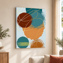 Colorful Abstract Paint Stroke Art Over White Background | Abstract Office Artwork #00396