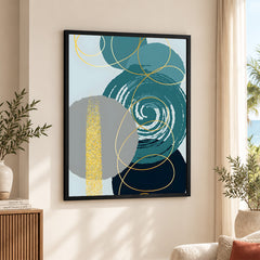 Colorful Abstract Paint Stroke Art Over White Background | Abstract Office Artwork #00398