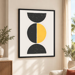 Black & Gold Abstract Art Over White Background | Abstract Office Artwork #00399