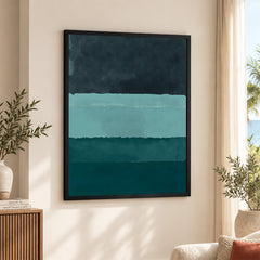 Blue & Green Color Shades Abstract Design | Abstract Office Artwork #00412