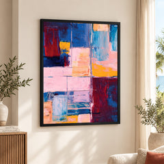Colorful Abstract Brush Art Over White Background | Abstract Office Artwork #00421