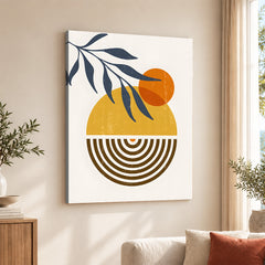 Black & Gold Orange Abstract Floral Art Over White Background | Abstract Floral Artwork #00422