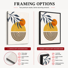 Black & Gold Orange Abstract Floral Art Over White Background | Abstract Floral Artwork #00422
