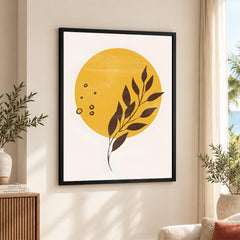 Black & Gold Abstract Floral Art Over White Background | Abstract Floral Artwork #00423