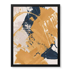 Blue & Brown Abstract Art Over Beige Background | Abstract Office Artwork #00425