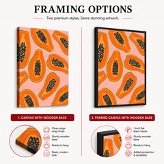Black & Orange Abstract Fruit Seeds Design Over Beige Background | Abstract Floral Artwork #00435
