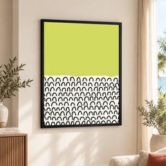 Black & Green Abstract Design Over White Background | Abstract Office Artwork #00440
