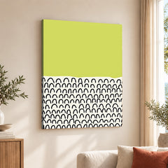 Black & Green Abstract Design Over White Background | Abstract Office Artwork #00440