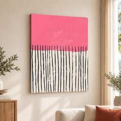 Black & Pink Abstract Design Over White Background | Abstract Office Artwork #00442