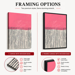 Black & Pink Abstract Design Over White Background | Abstract Office Artwork #00442