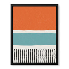 Black Orange & Blue Abstract Design Over White Background | Abstract Office Artwork #00443