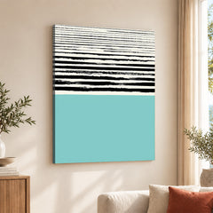 Black & Blue Abstract Design Over White Background | Abstract Office Artwork #00444
