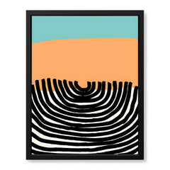 Black Beige & Blue Abstract Design Over White Background | Abstract Office Artwork #00445