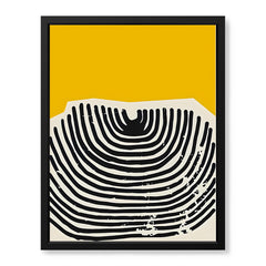 Black & Yellow Abstract Design Over White Background | Abstract Office Artwork #00446