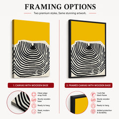 Black & Yellow Abstract Design Over White Background | Abstract Office Artwork #00446