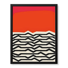Black & Red Abstract Design Over White Background | Abstract Office Artwork #00447