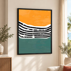 Black Gold & Green Abstract Design Over White Background | Abstract Office Artwork #00448