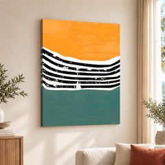 Black Gold & Green Abstract Design Over White Background | Abstract Office Artwork #00448
