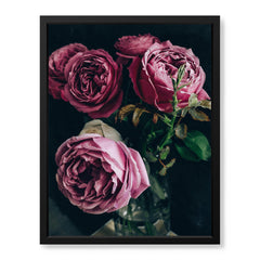 Beautiful Pink Flowers In A Bouquet Over Green Background | Abstract Floral Artwork #00454