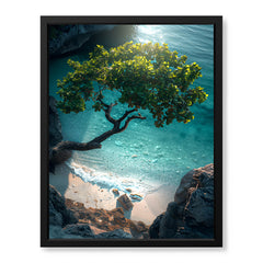 Beautiful View Of A Tree On A Beach | Abstract Nature Artwork #00468