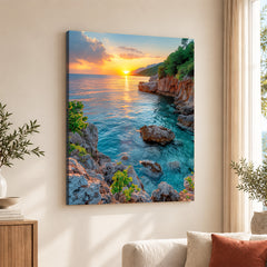 Beautiful View Of A Sunrise From A Beach | Abstract Nature Artwork #00469