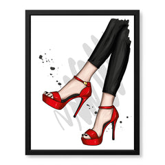 Beautiful Abstract Red Shoes Of Over White Background | Abstract Fashion Artwork #00470