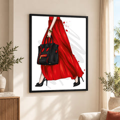 Beautiful Abstract Red Dress Design Over White Background | Abstract Fashion Artwork #00472