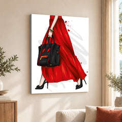 Beautiful Abstract Red Dress Design Over White Background | Abstract Fashion Artwork #00472