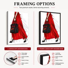Beautiful Abstract Red Dress Design Over White Background | Abstract Fashion Artwork #00472