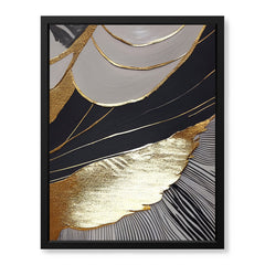 Black & Gold Abstract Design  Over White Background | Abstract Fashion Artwork #00476
