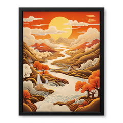 Beautiful View Of Sunrise From The Mountains | Abstract Nature Artwork #00483