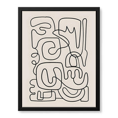 Black Line Art On Grey Background Abstract Design | Abstract Office Artwork #0049
