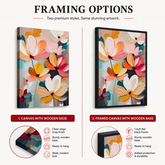 Colorful Abstract Floral Design Over White Background | Abstract Floral Artwork #00492