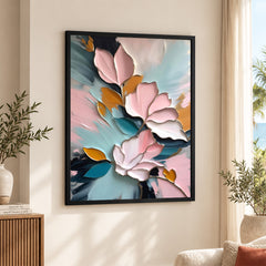 Colorful Abstract Floral Design Over White Background | Abstract Floral Artwork #00493